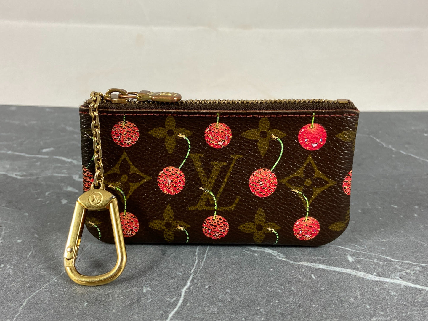 lv cherry key pouch
