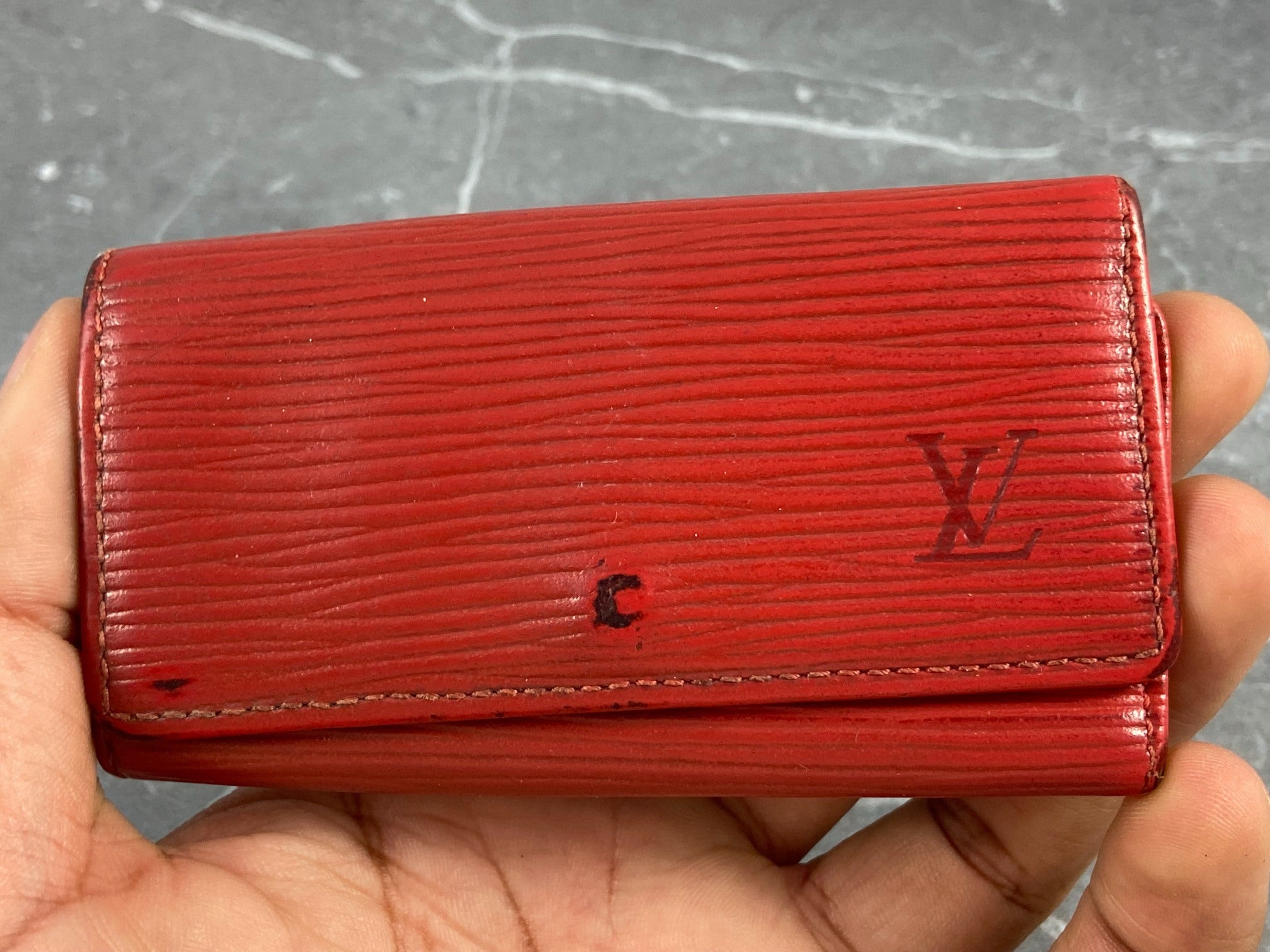 Louis Vuitton 4 Key Holder Red Epi Leather