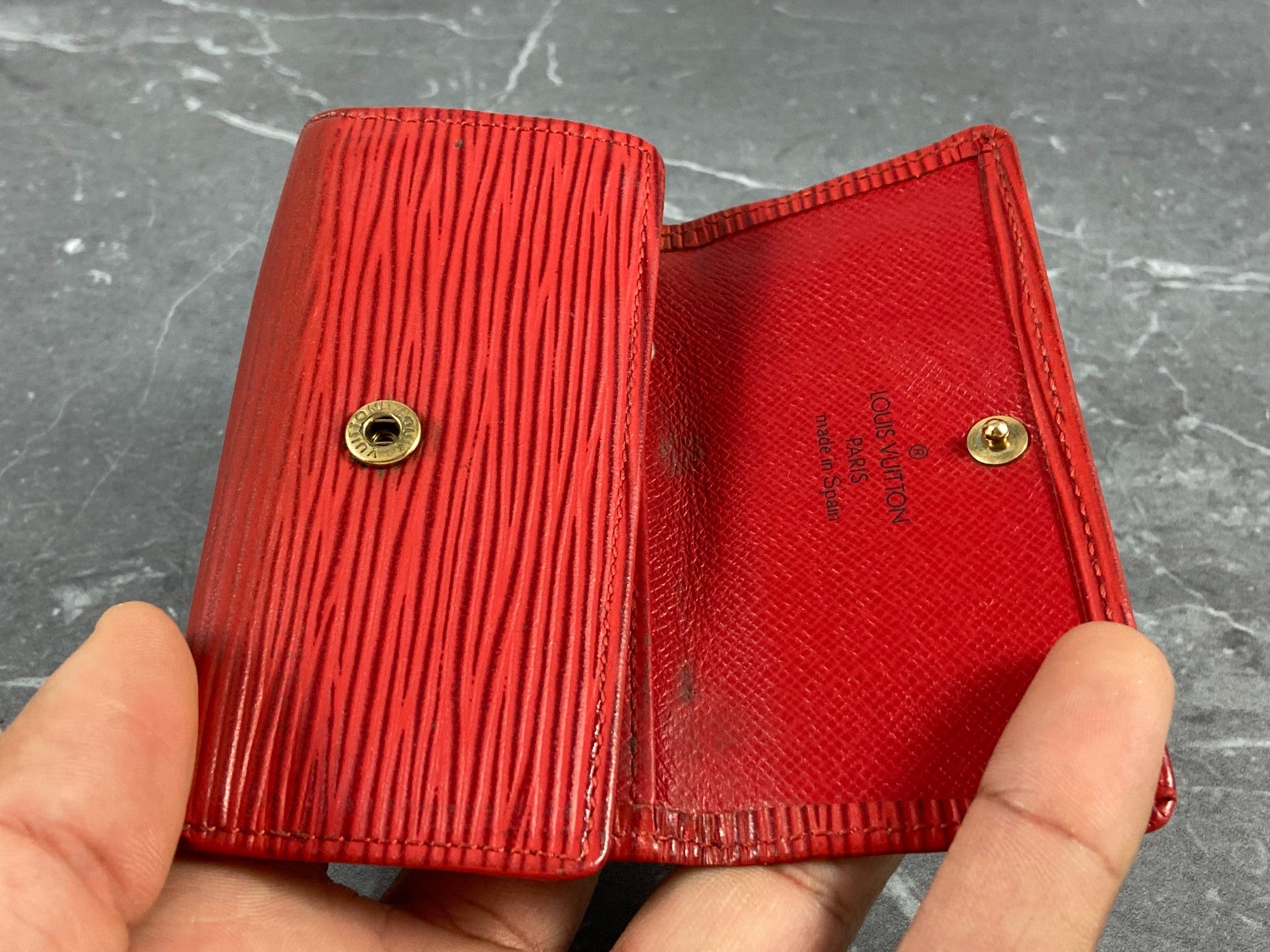 Louis Vuitton 4 Key Holder Red Epi Leather