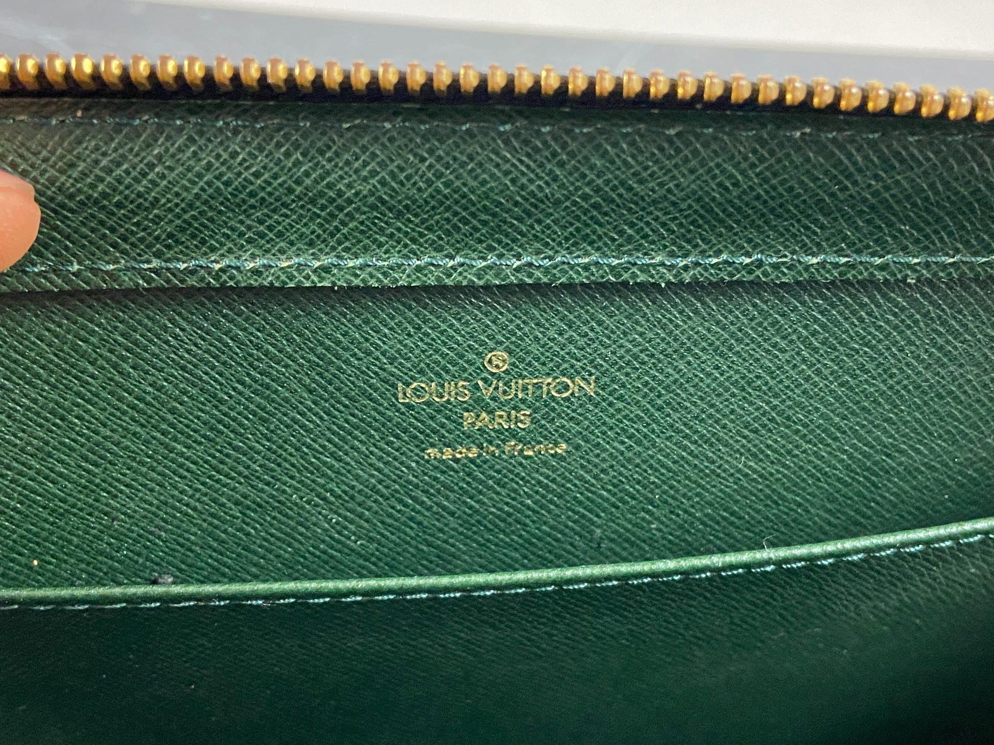Authentic Pre-owned Louis Vuitton Taiga Epicea Pochette Kourad Clutch