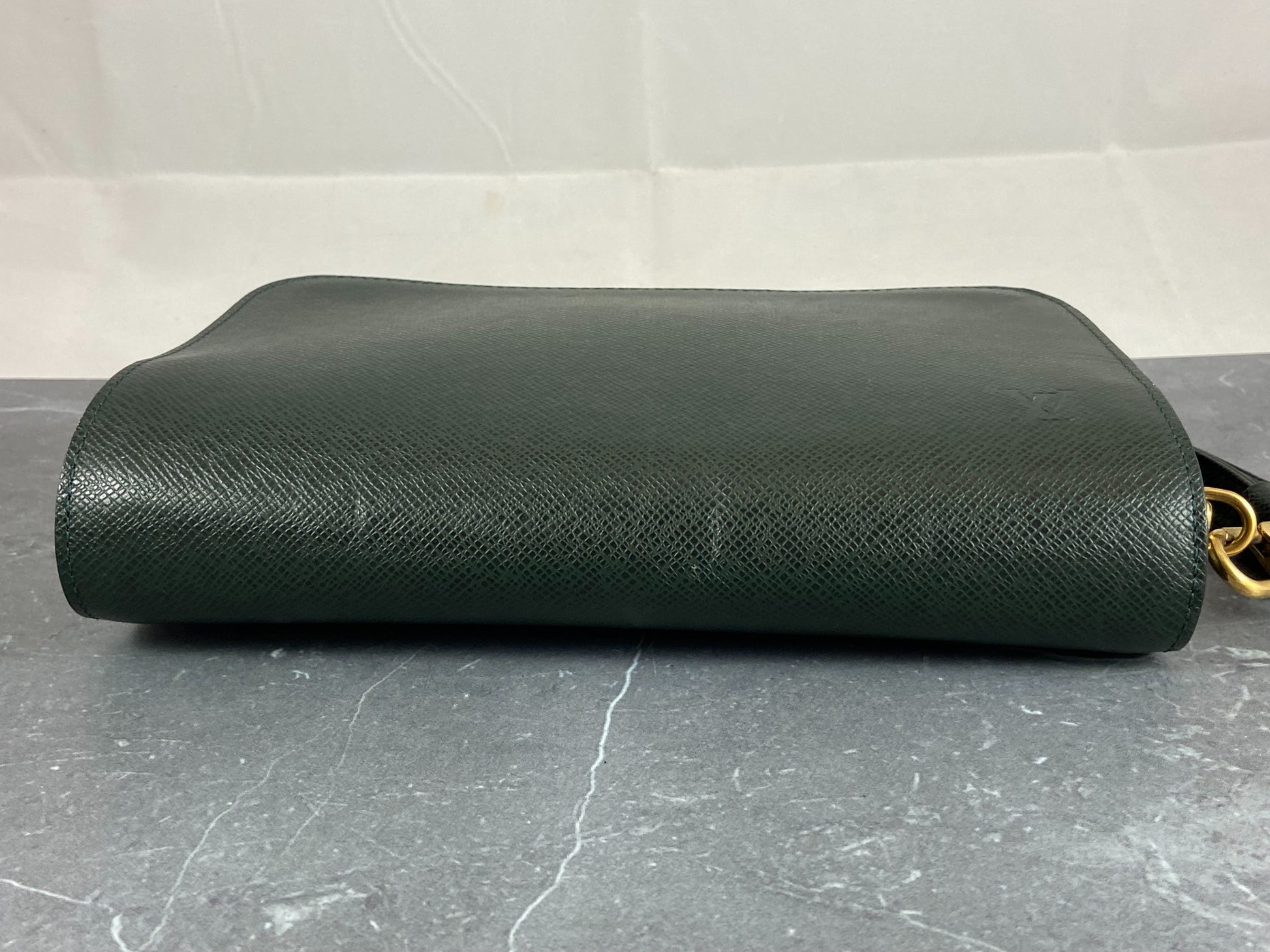 Louis Vuitton M30182 Ardoise/ Green Taiga Leather Pochette Baikal Clutch Bag  - The Attic Place