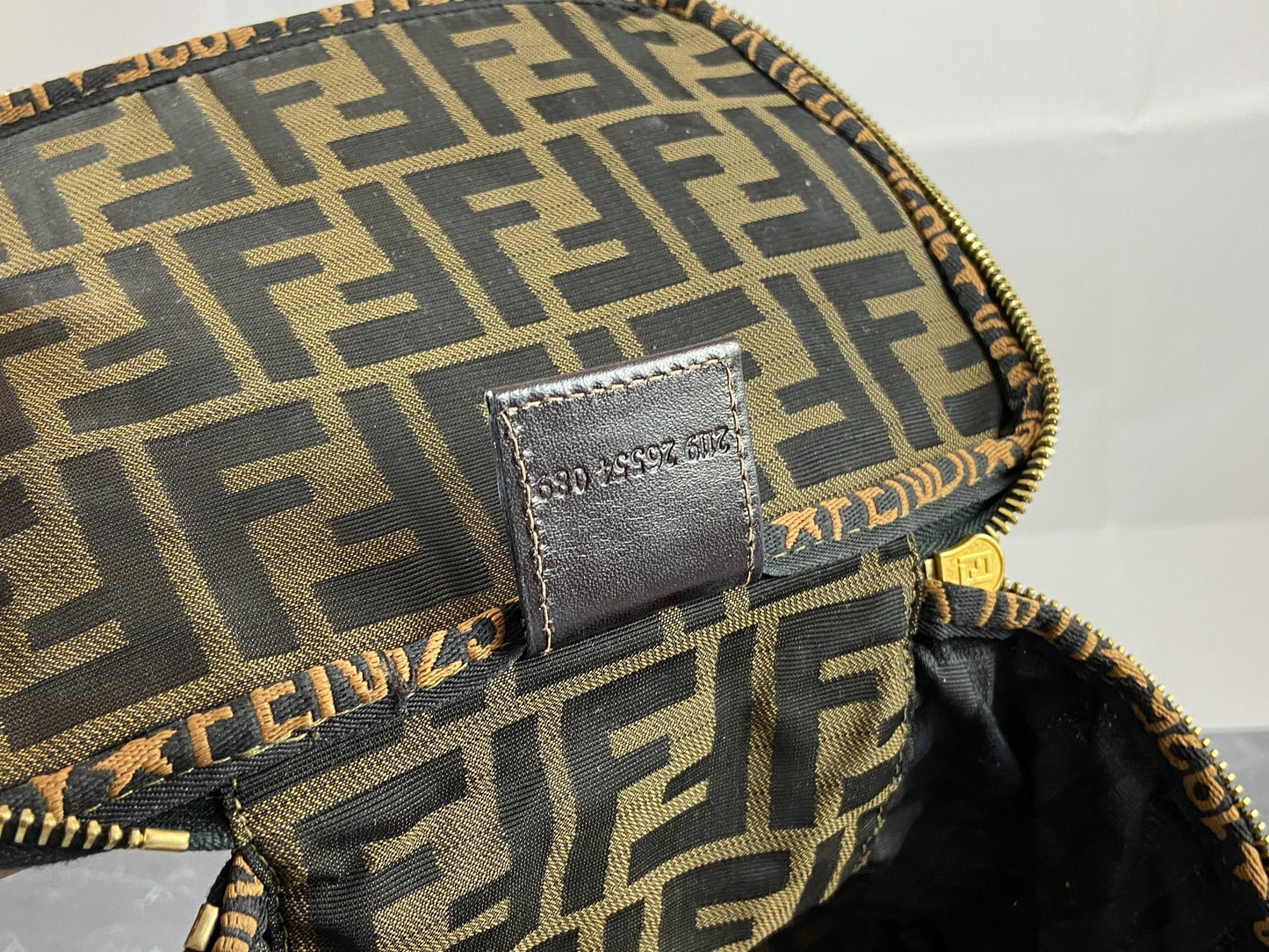 Fendi Vanity Bag Tabacco Brown Zucca Monogram
