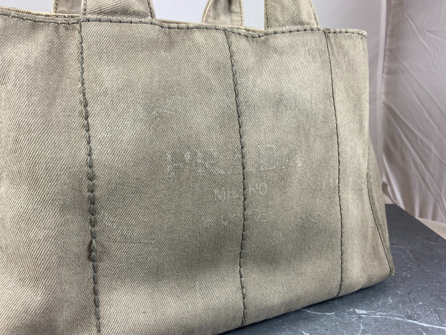 Prada Canapa Tote Bag Grey