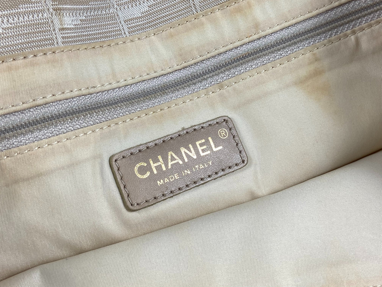 Chanel Travel Line Hand / Shoulder Bag Beige