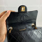 Chanel Timeless / Classique Mini Square Flap Bag Black Lambskin Quilted Matelasse Leather