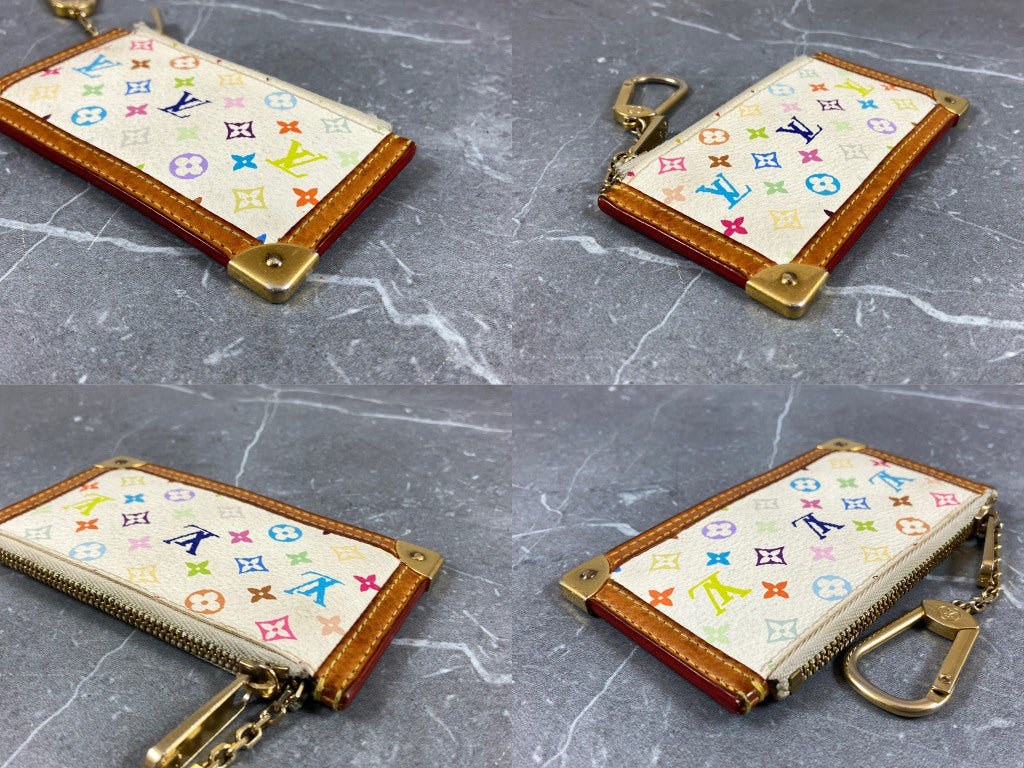 Louis Vuitton Pochette Cles Key Pouch Murakami Multicolor White