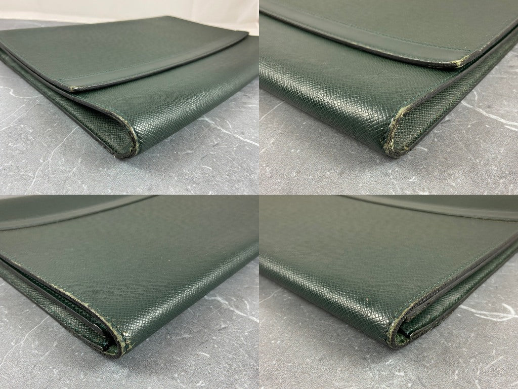 Louis Vuitton Volga Laptop Bag Green Taiga Leather