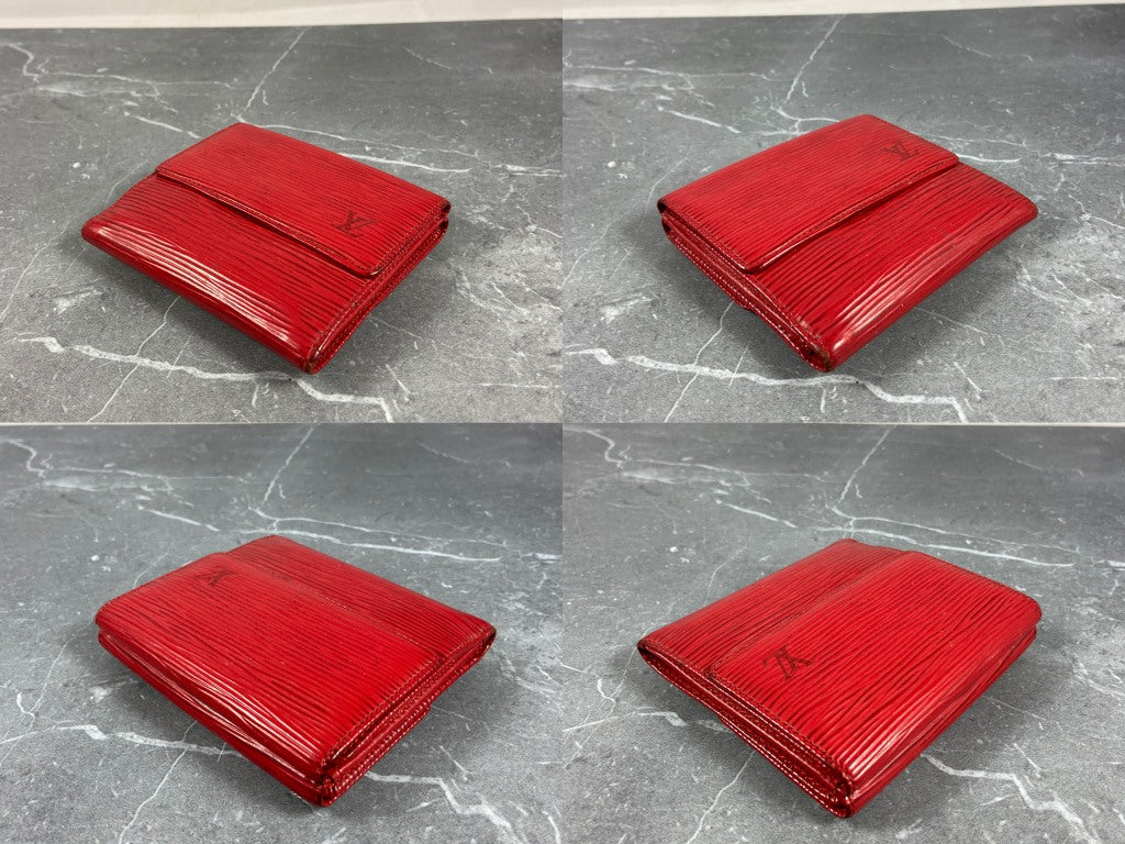 Louis Vuitton Elise Wallet Red Epi Leather